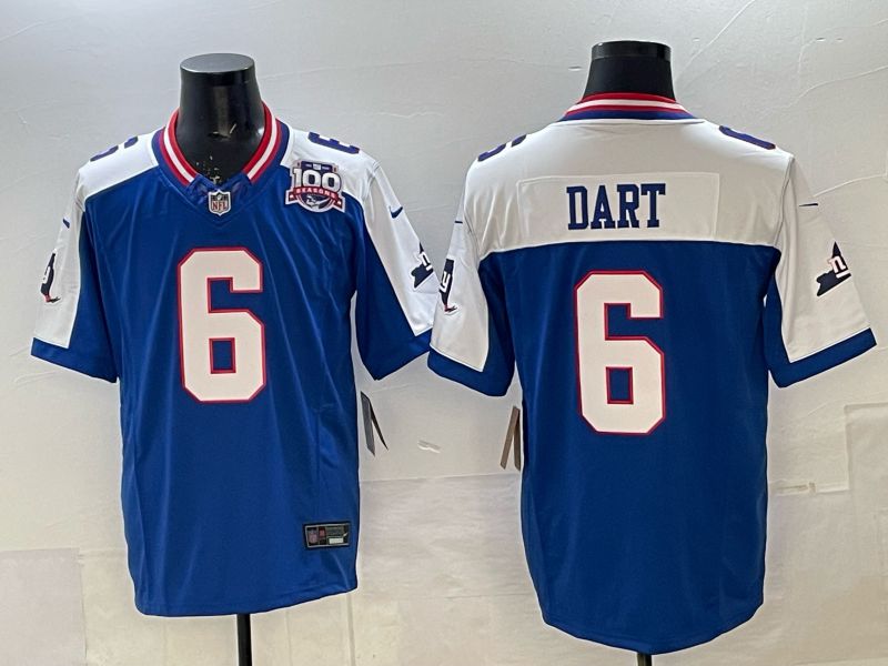 Men 2025 Nike New York Giants #6 Dart Blue Limited NFL Jersey style 04->new york giants->NFL Jersey